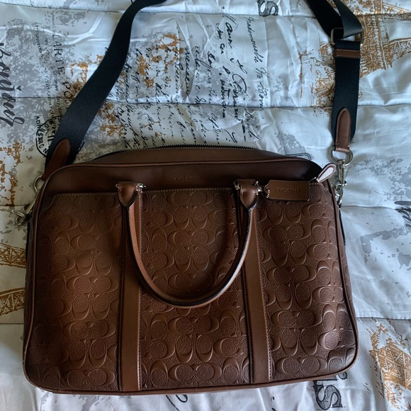 Brown Leather Coach Messenger Bag - Picture 1 of 4